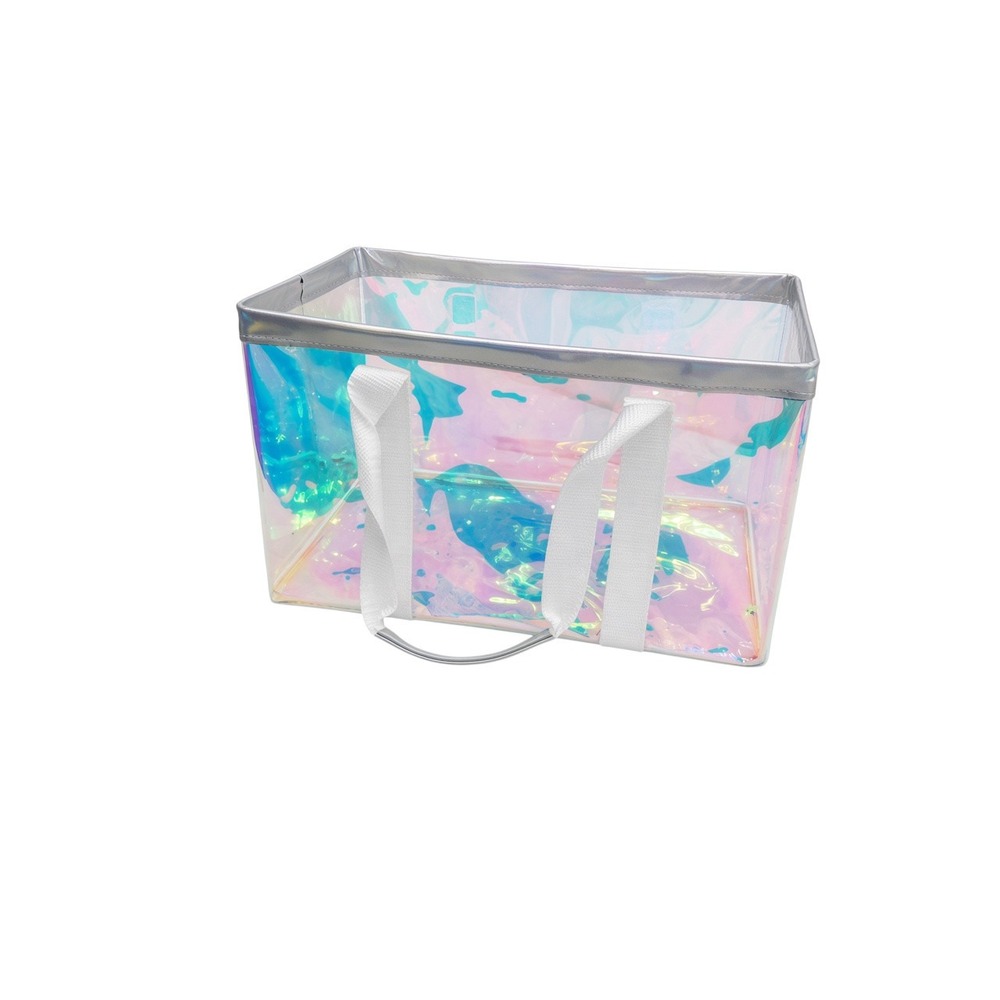 Unbranded Iridescent Storage Bin Organizer Tote Bag Unisex OS Iridescent Clear